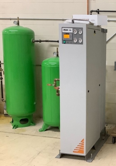 A simple installation of a nitrogen generator with storage in Ontario, Canada