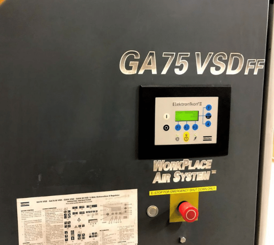 Atlas Copco GA75VSD preowned product by Air Solutions Canada